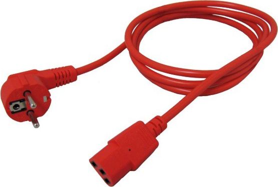 Kabllo rryme Roline 19.08.1010, IEC C13 me kënd, 1.8m, e kuqe