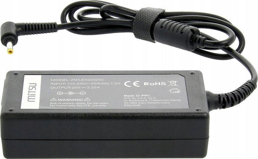 Ngarkues laptopi Mitsu ZM/LEN20325C, 65W, 20V 3.25A, i zi