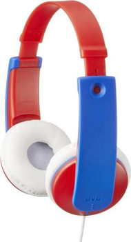 Kufje për fëmijë JVC Tinyphones, kufizim volumit, blu e kuqe