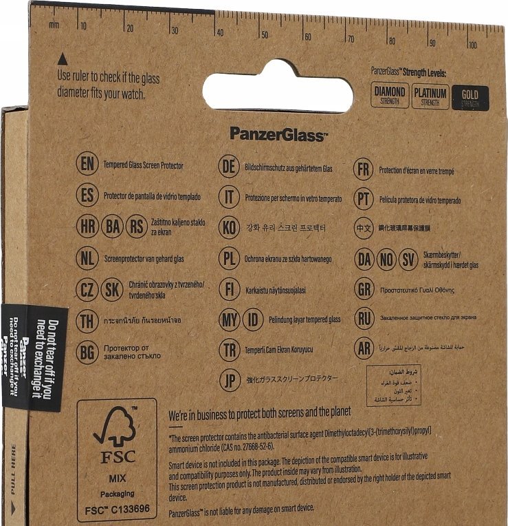 Mbrojtës ekrani PanzerGlass SmartWatch 40mm 3630, xham i temperuar, transparent