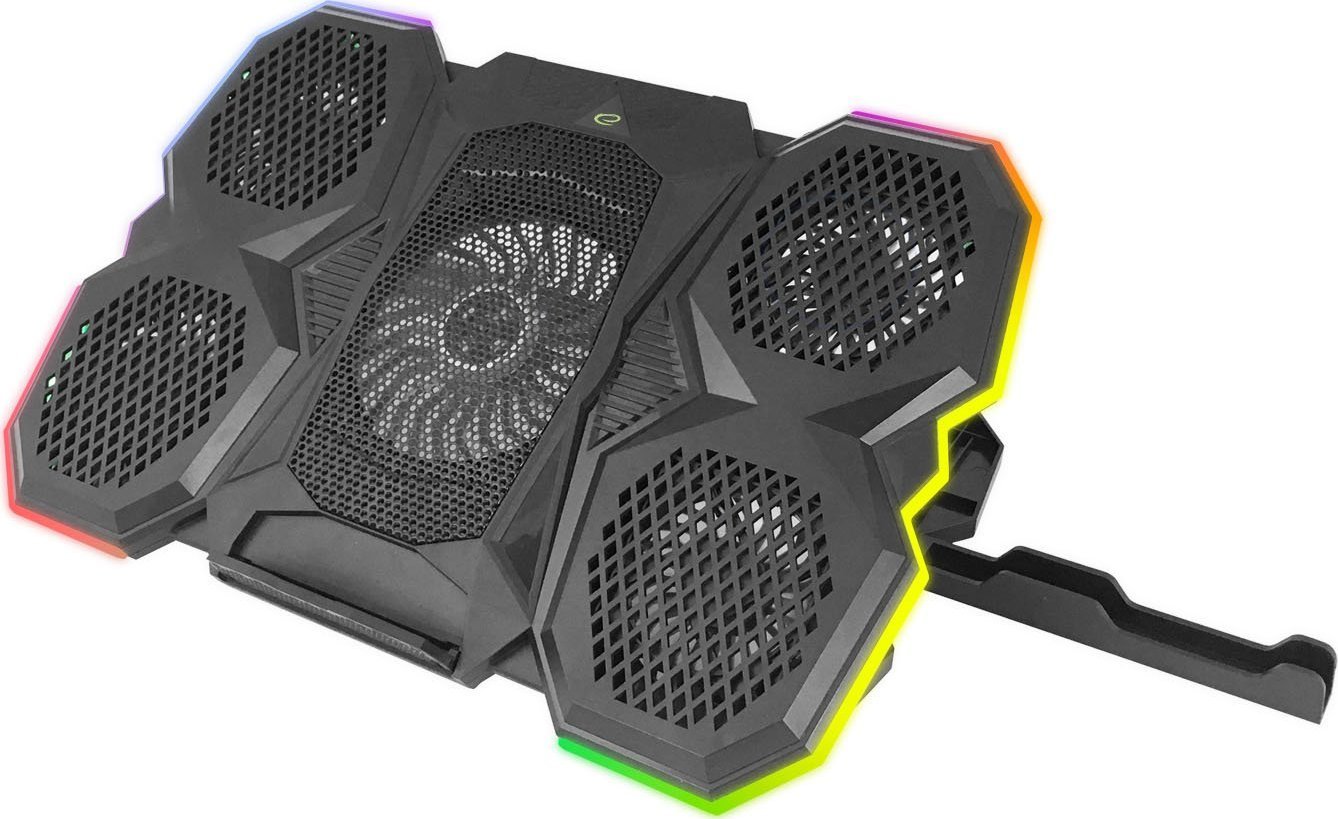 Mbajtëse ftohëse për laptop Esperanza Breva ECG107, 17", RGB, e zezë