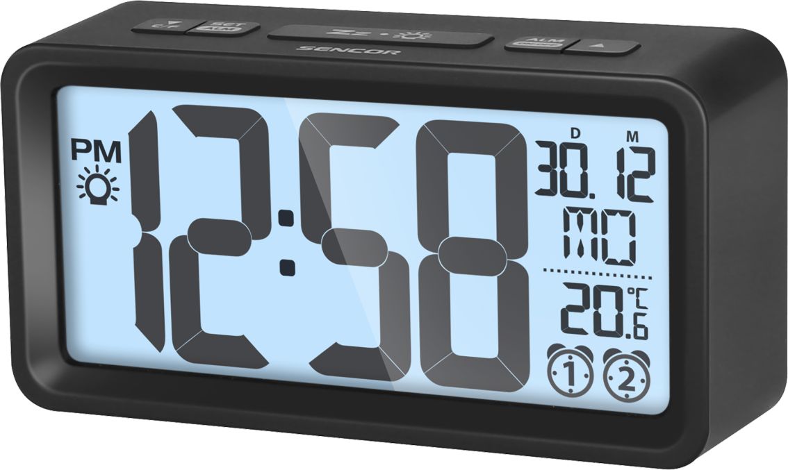 Orë digjitale me alarm Sencor SDC 2800 B, e zezë