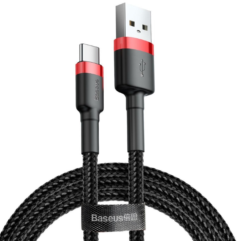 Kabllo Baseus, USB A / USB C, 2 m, e zezë