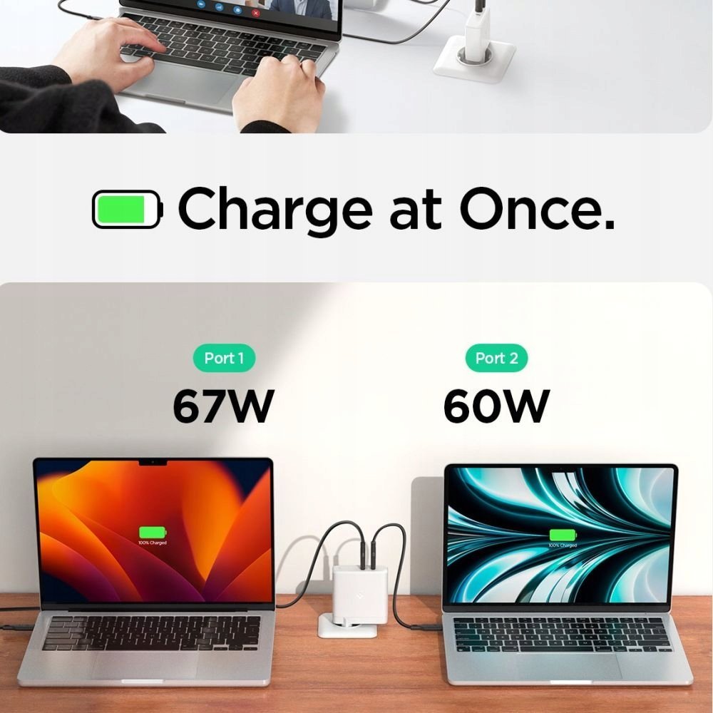 Karikues rrjeti Spigen ArcStation Pro GaN 1402, 140W, 2 porta, i bardhë