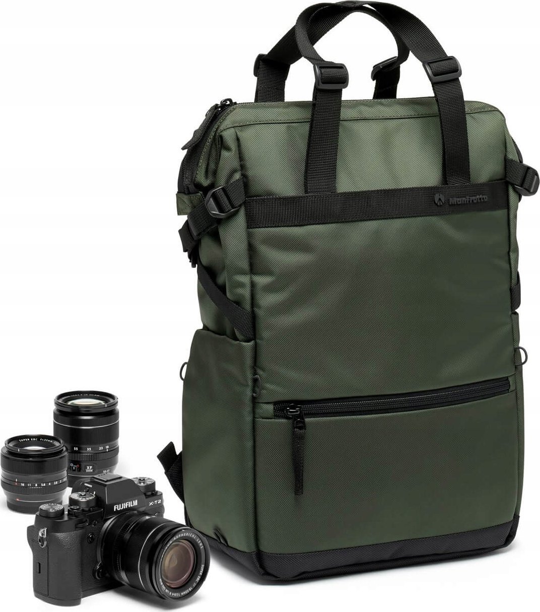 Çantë fotografike Manfrotto Street Convertible Tote, shpinore dhe tote, me mbajtëse tripod, jeshile