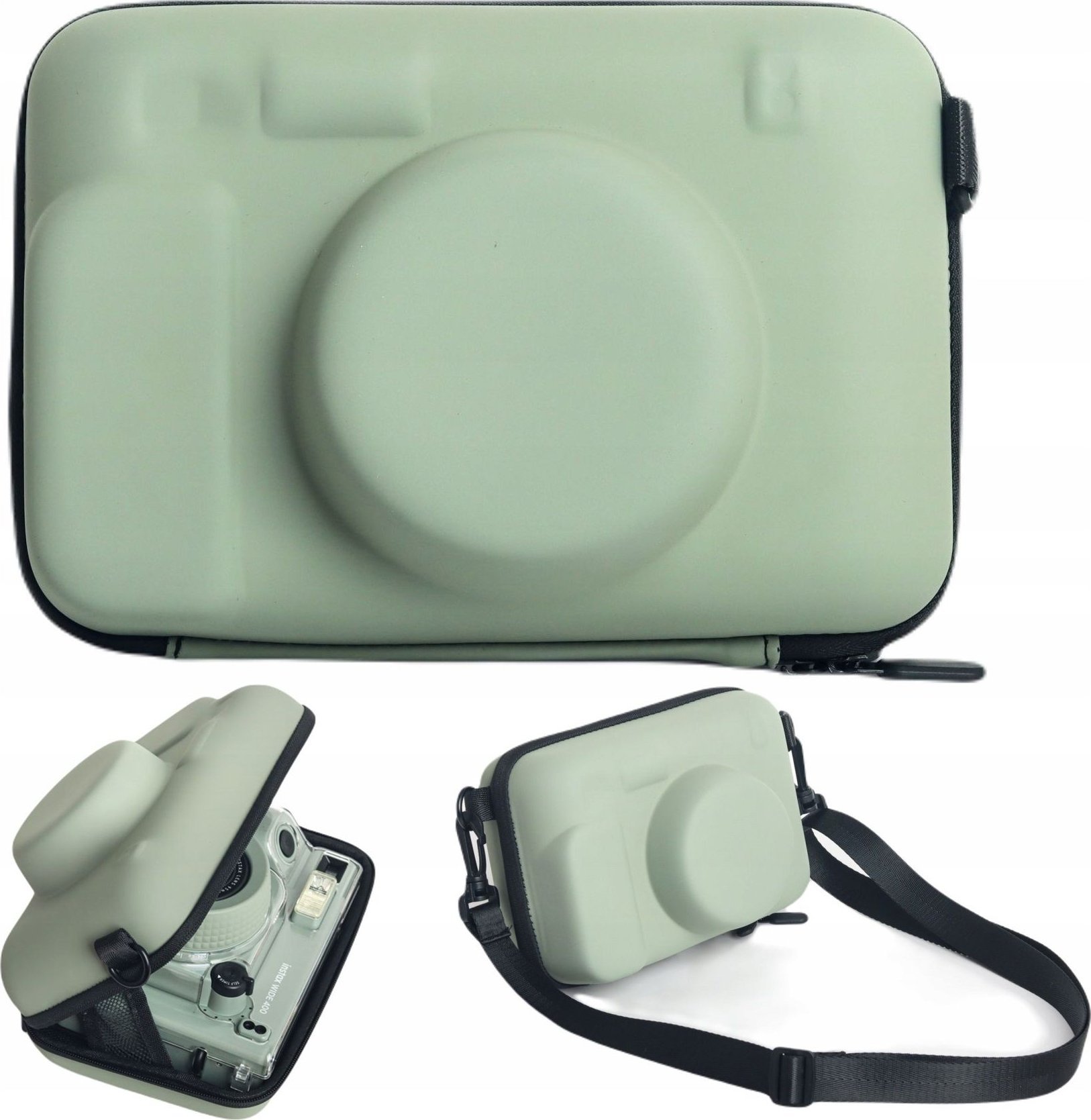 Çantë mbrojtëse LOVe INSTANT për Fujifilm Instax Wide 400, hard case, me rrip, jeshile blu e errët