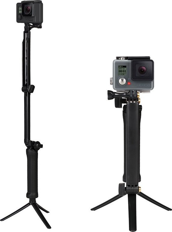 Selfie stick me tripod, 3 në 1, me mbajtës për kamerë, i zi