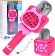 Mikrofon karaoke për fëmijë Jokomisiada IN0168, wireless, Bluetooth, rozë
