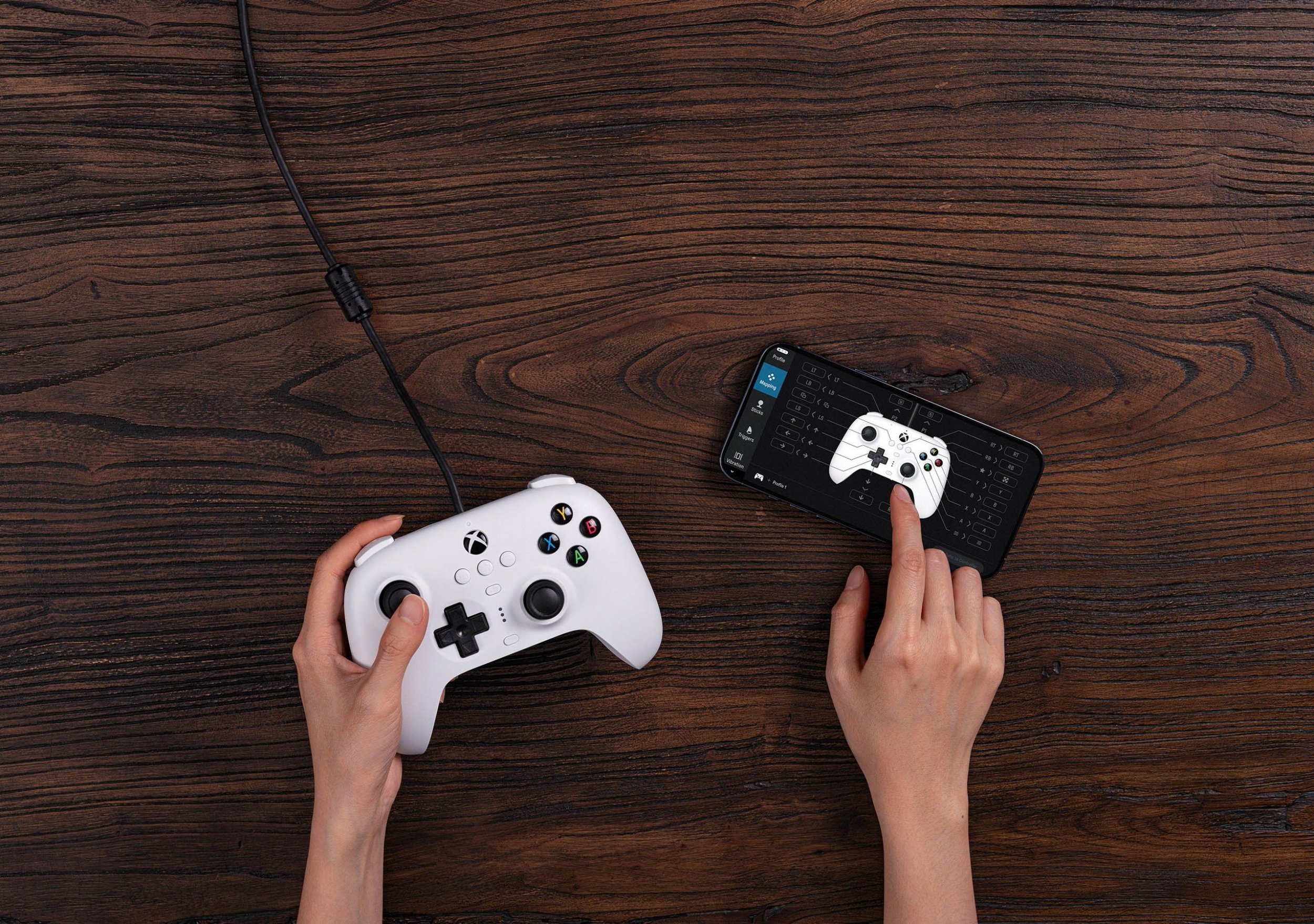 Kontroller 8BitDo Ultimate, me kabllo, Hall Effect, për Xbox dhe PC, i zi