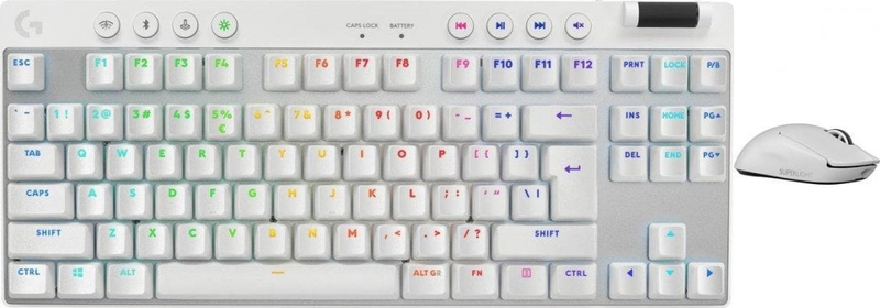 Set Logitech Tastierë PRO X TKL Lightspeed GX + Maus G PRO X SuperLight 2, të bardhë