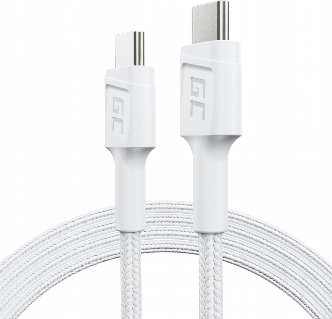 Kabllo karikimi GC PowerStream USB C në USB C, 1.2m, 60W Power Delivery, najlon e bardhë