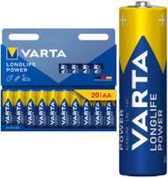 Bateri alkaline Varta Longlife Power AA, 1.5V, paketim 20 copë