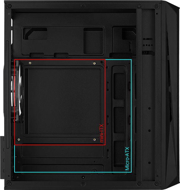 Kasë Aerocool CS-107 FRGB, Mini Tower