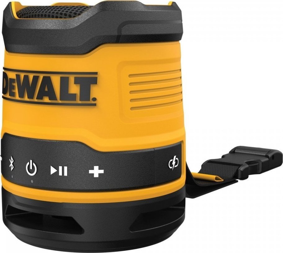 Altoparlant Bluetooth DeWalt DCR009, kompakt, USB i rikarikueshëm, i verdhë
