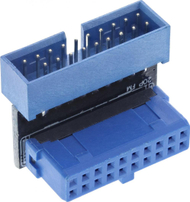 Adapter brendshëm USB 3.0 InLine 33448O, 19 pin, këndor, i zi