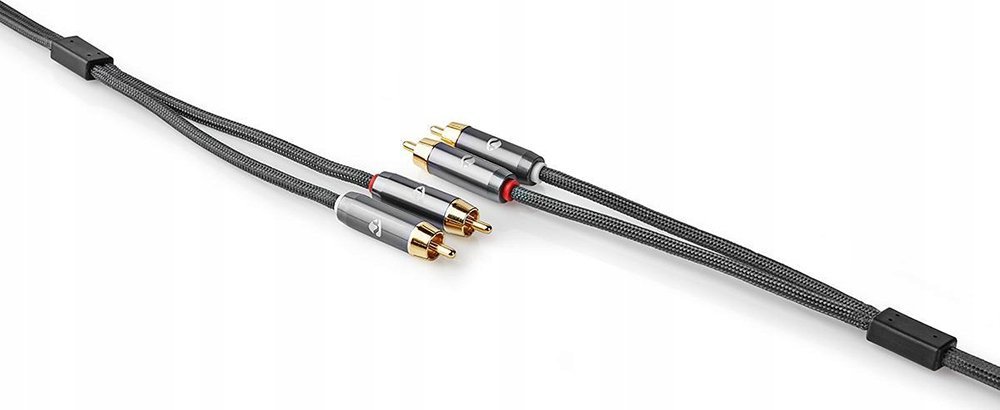 Kabllo audio NEDIS Profigold RCA, 2x RCA në 2x RCA, 2 m, stereo, e zezë