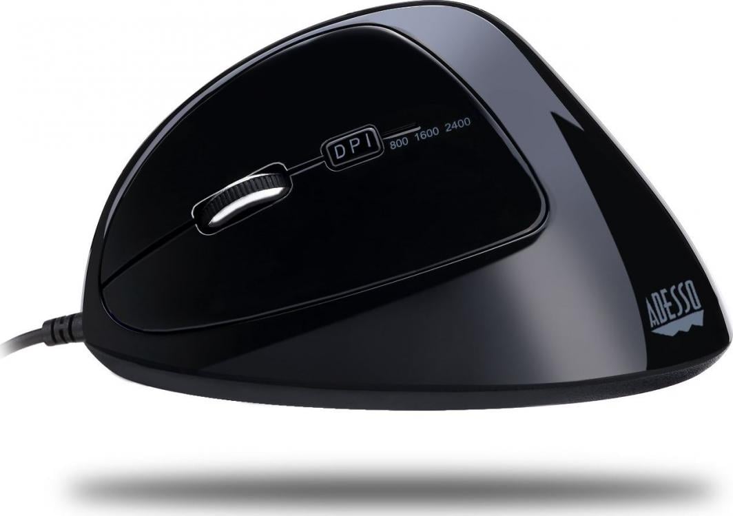Maus Spire Ergonomic, për majtakë, me kabllo, USB, i zi