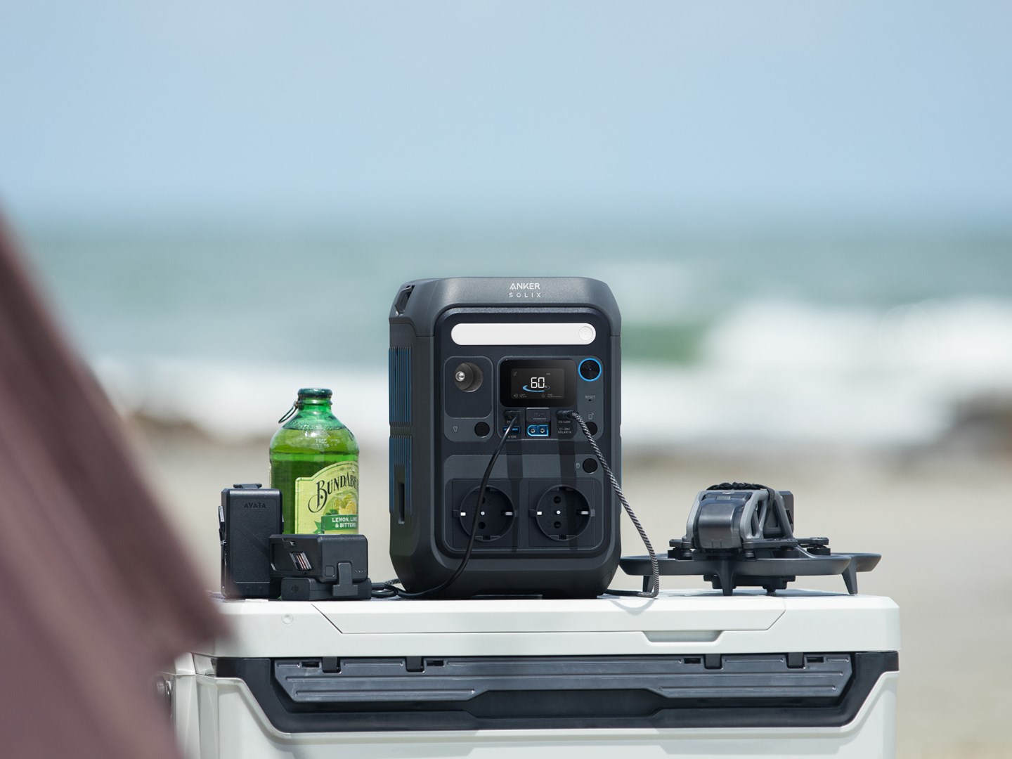 Stacion portativ energjie Anker SOLIX C300X, bateri LiFePO4, shumë porta AC USB, i zi