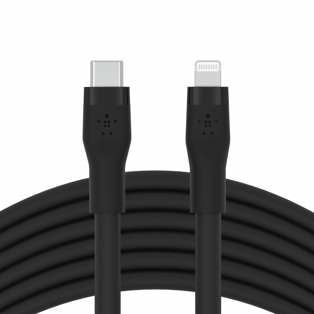 Кабел Belkin BOOST CHARGE Flex, USB-C - Lightning, 3м, црн