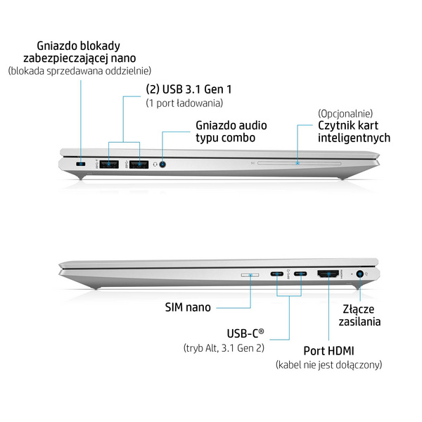 Лаптоп - HP ELITEBOOK 845 G8 RYZEN 5 5600U 14"FHD 8GB_3200MHZ SSD 512GB RADEON RX VEGA 7 2XTB4 ALU BLK FPR 56WH Сребрен