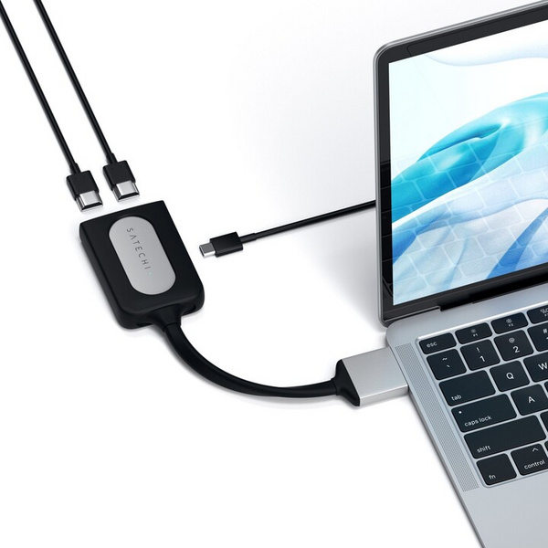 Përshtatës Satechi USB-C Dual HDMI, i argjendtë