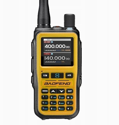 Radio walkie talkie Baofeng UV-5R EU Mini, VHF UHF, Bluetooth, portokalli e zezë