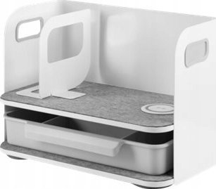 Organizues tavoline Digitus DA-90442, me karikues wireless Qi, i bardhë gri