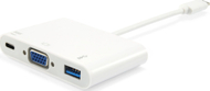 Docking station Equip 133462 USB C, VGA, USB, e bardhë