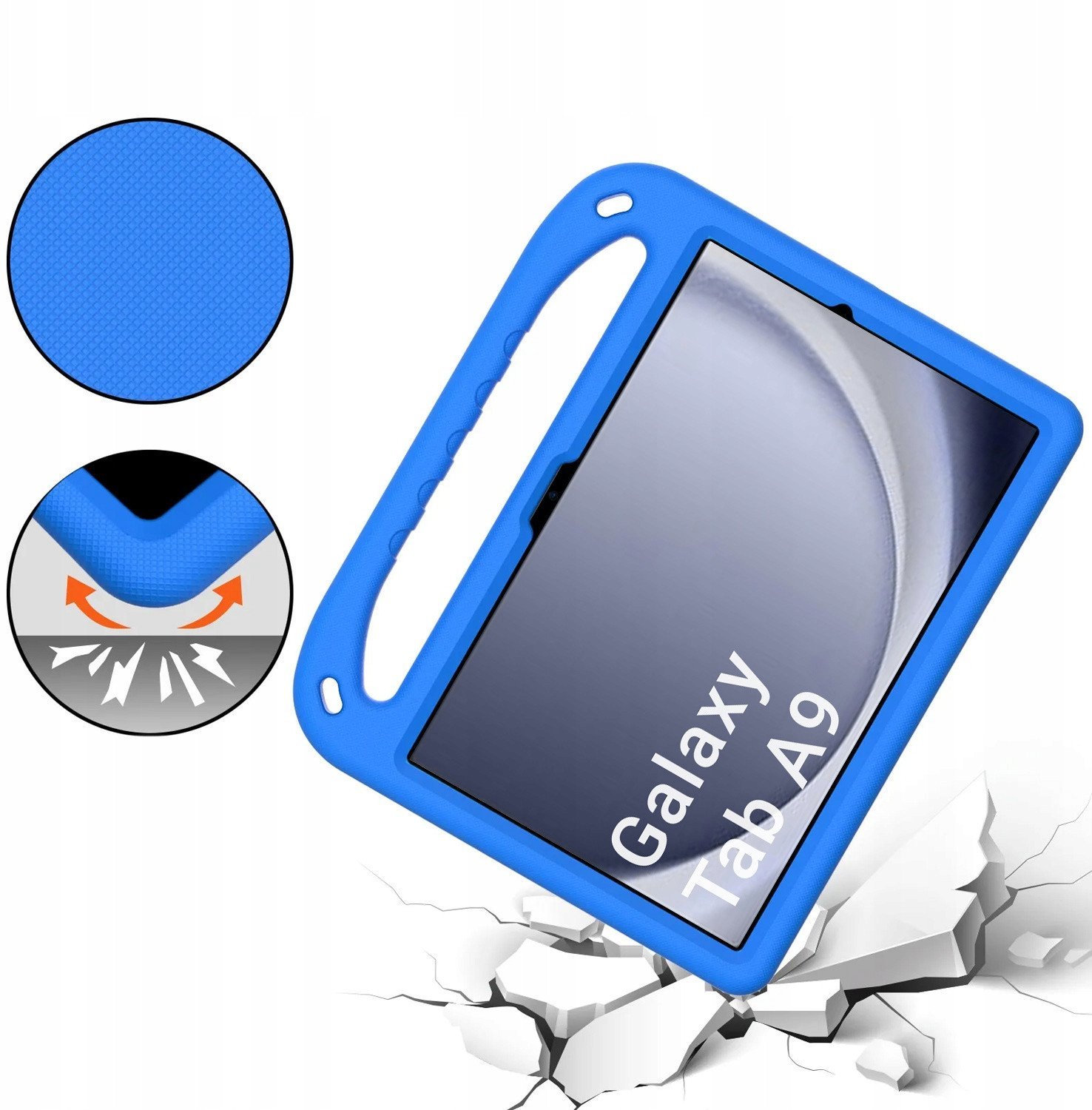 Maskë tablet FunColor për Samsung Galaxy Tab A9 8.7, EVA, me dorezë dhe këmbë mbajtëse, blu