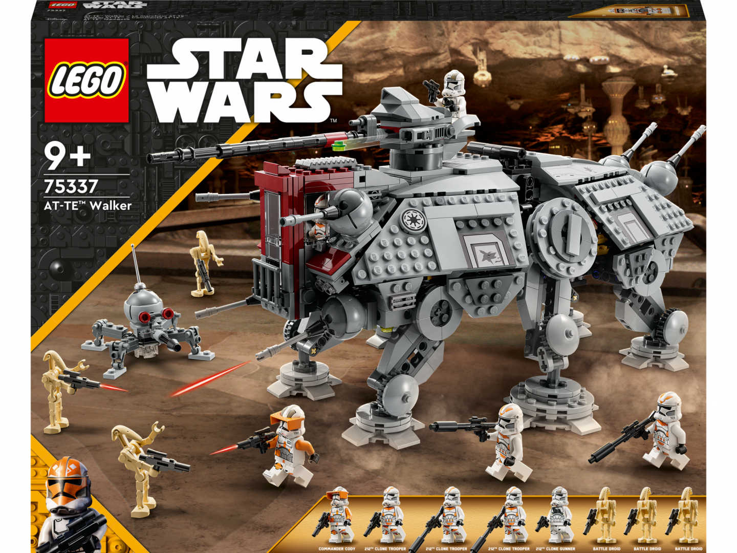 Lodër ndërtimi LEGO Star Wars AT-TE Walker 75337, mbi 1000 pjesë, për fëmijë 9+, shumëngjyrëshe
