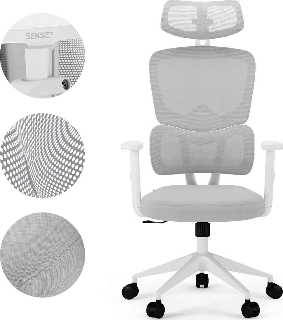 Karrige për zyrë SENSE7 Veno, e bardhë