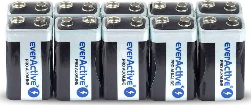 Bateri 9V EverActive Pro Alkaline 6LR61, 650mAh, paketim 10 copë