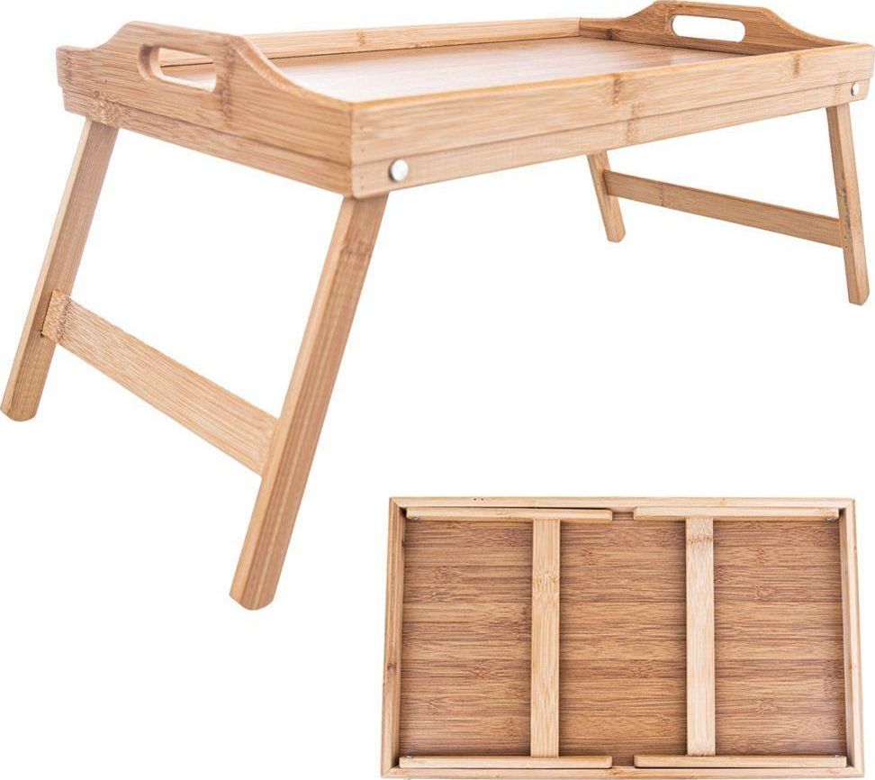 Tavolinë mëngjesi palosëse Bambus, bambu natyrale, përdorim në shtrat