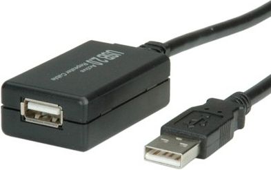 Kabllo USB Value USB A, 12 m, USB 2.0, e zezë