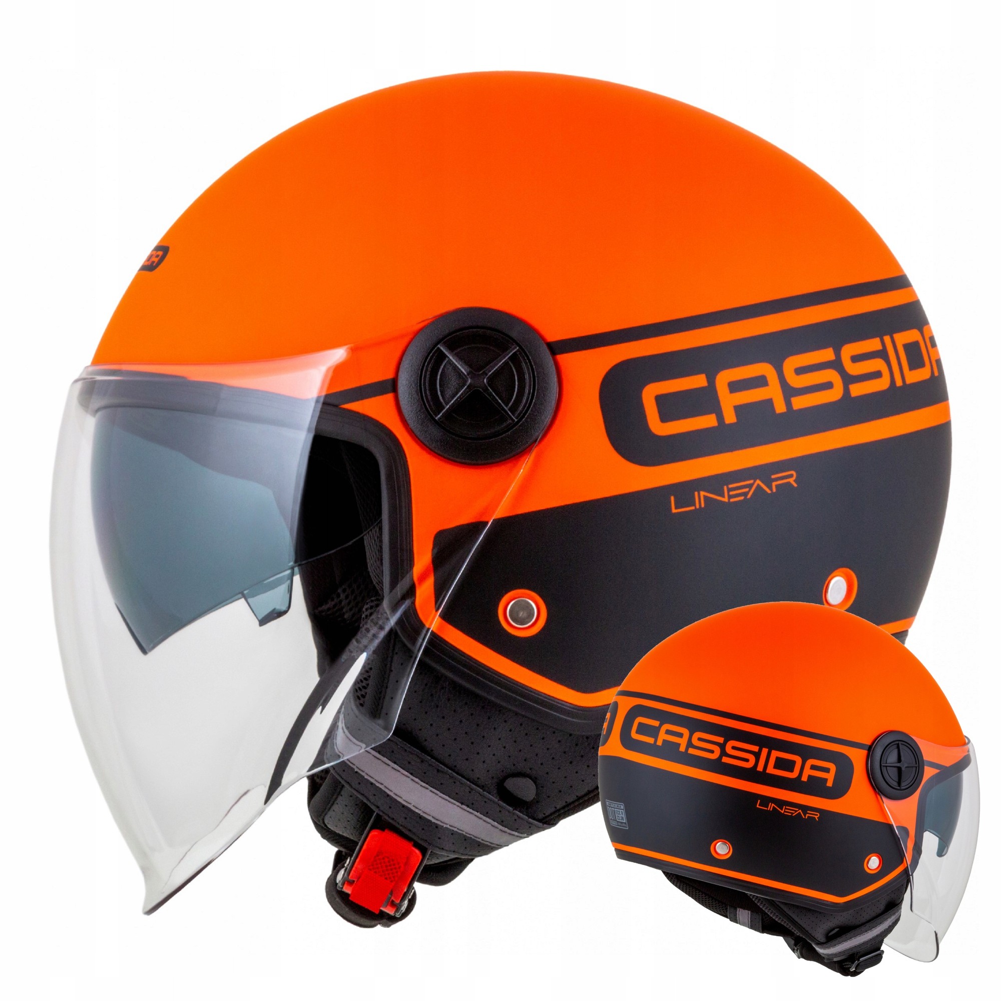 Kaskë moto Cassida Handy Plus Linear Jet, e hapur, madhësia S, e zezë
