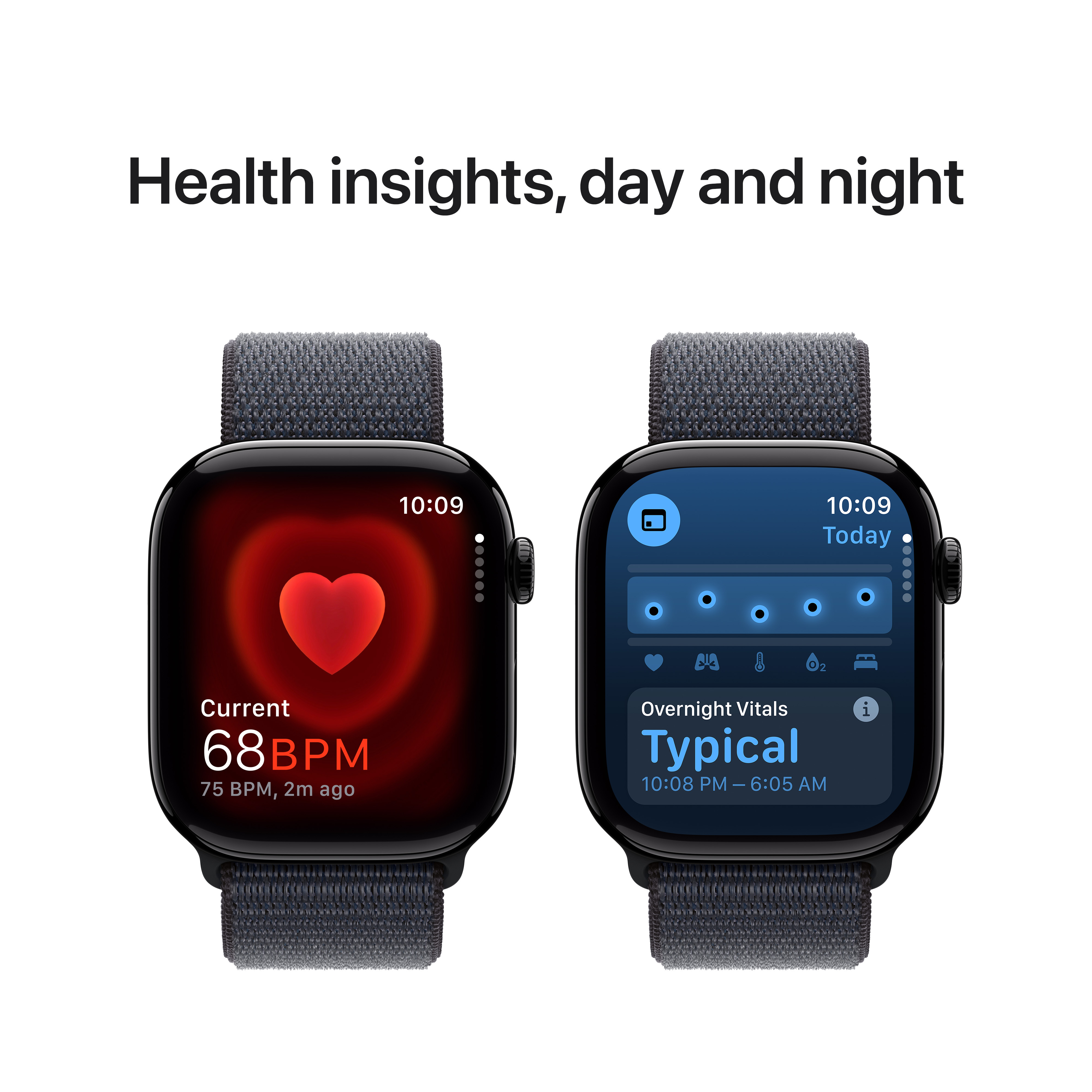 Apple Watch Series 10 GPS, 46mm, Jet Black Aluminum Case with Ink Sport Loop