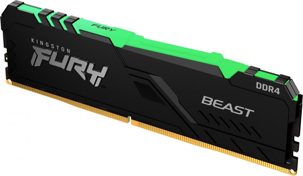 Memorie Kingston Fury Beast RGB, DDR4, 64 GB, 3000 MHz, CL16, KF430C16BBAK2/64