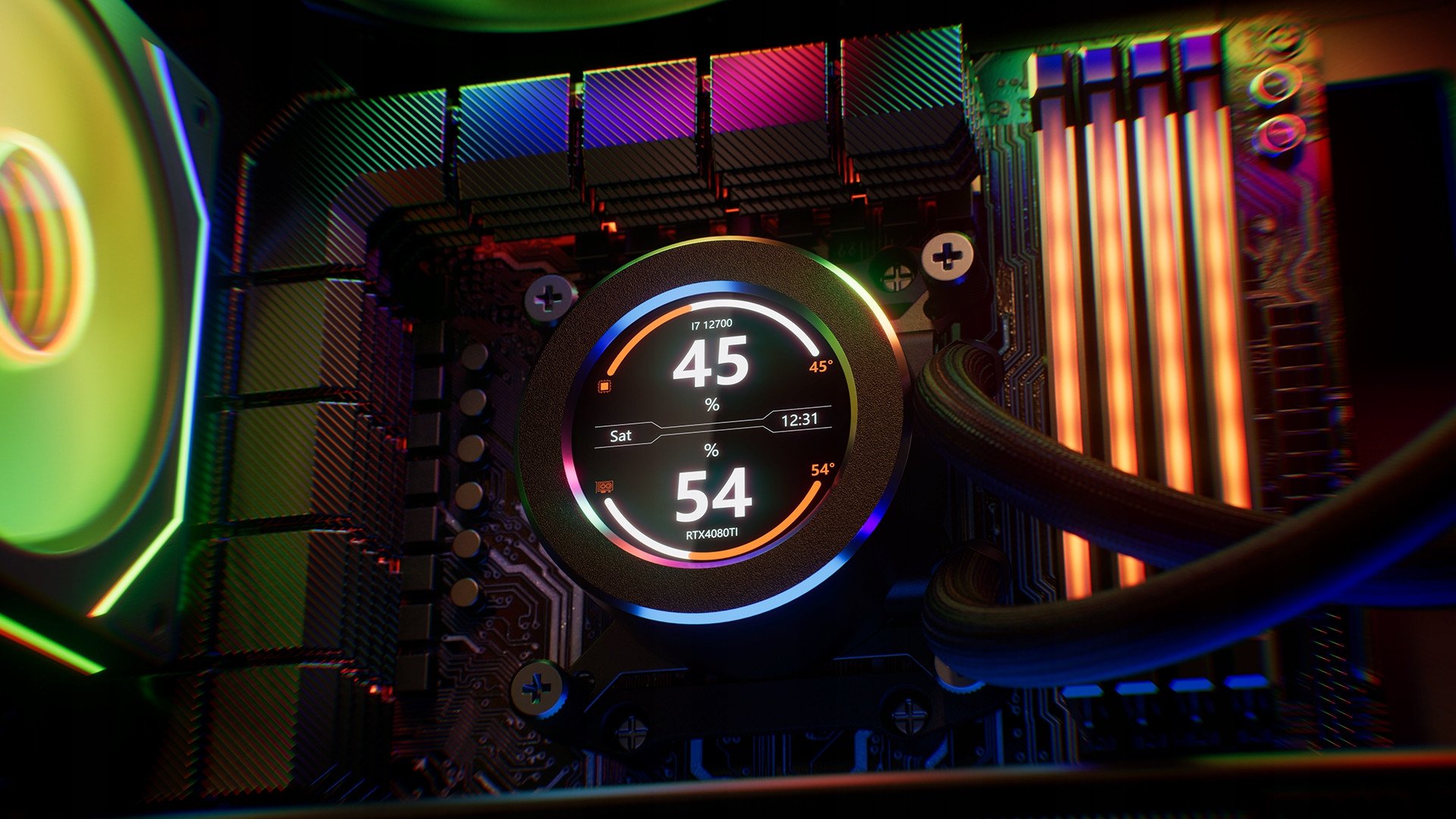Ftohës uji CPU Krux HydroGlance 240 LCD, radiator 240mm, me ekran LCD, i zi