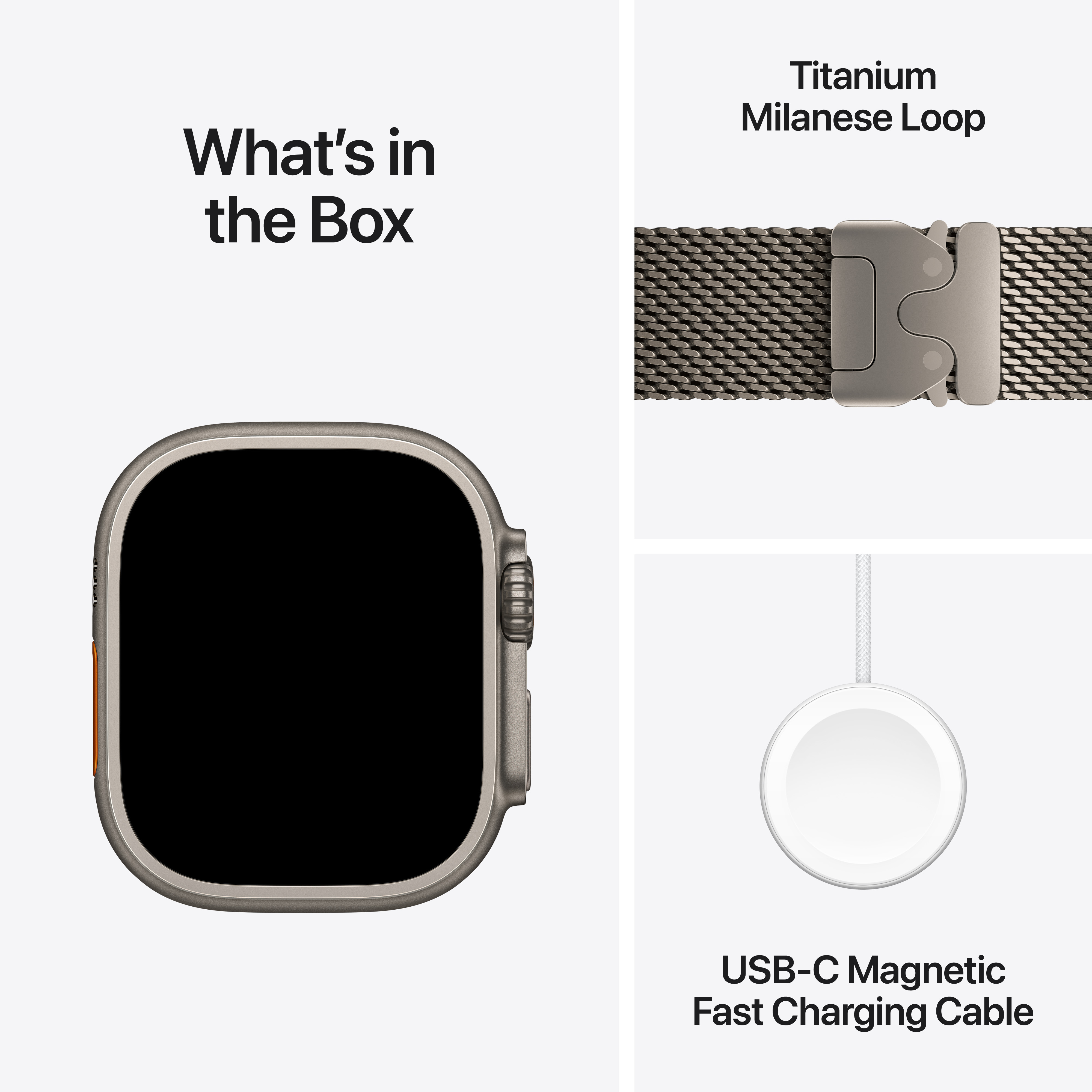 Apple Watch Ultra 4 Cellular 49mm Natural Titanium Case with Natural Titanium Milanese Loop, L