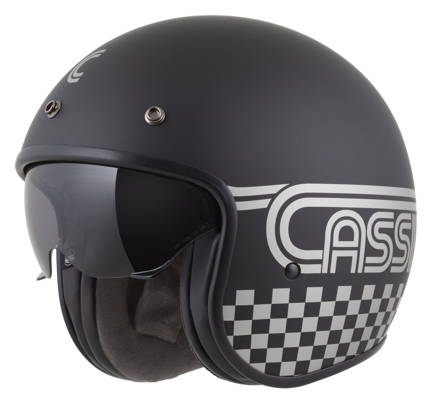 Helmetë motori Cassida Oxygen 2.0 Rondo, vizor dielli, madhësia 2XL, e zezë mat argjendi
