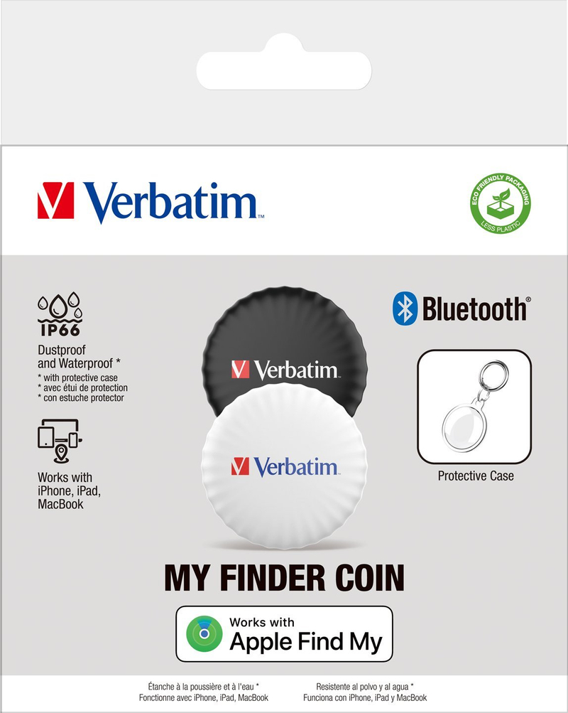 Gjetës Bluetooth Verbatim My Finder, Apple Find My, set 2 copë, i bardhë