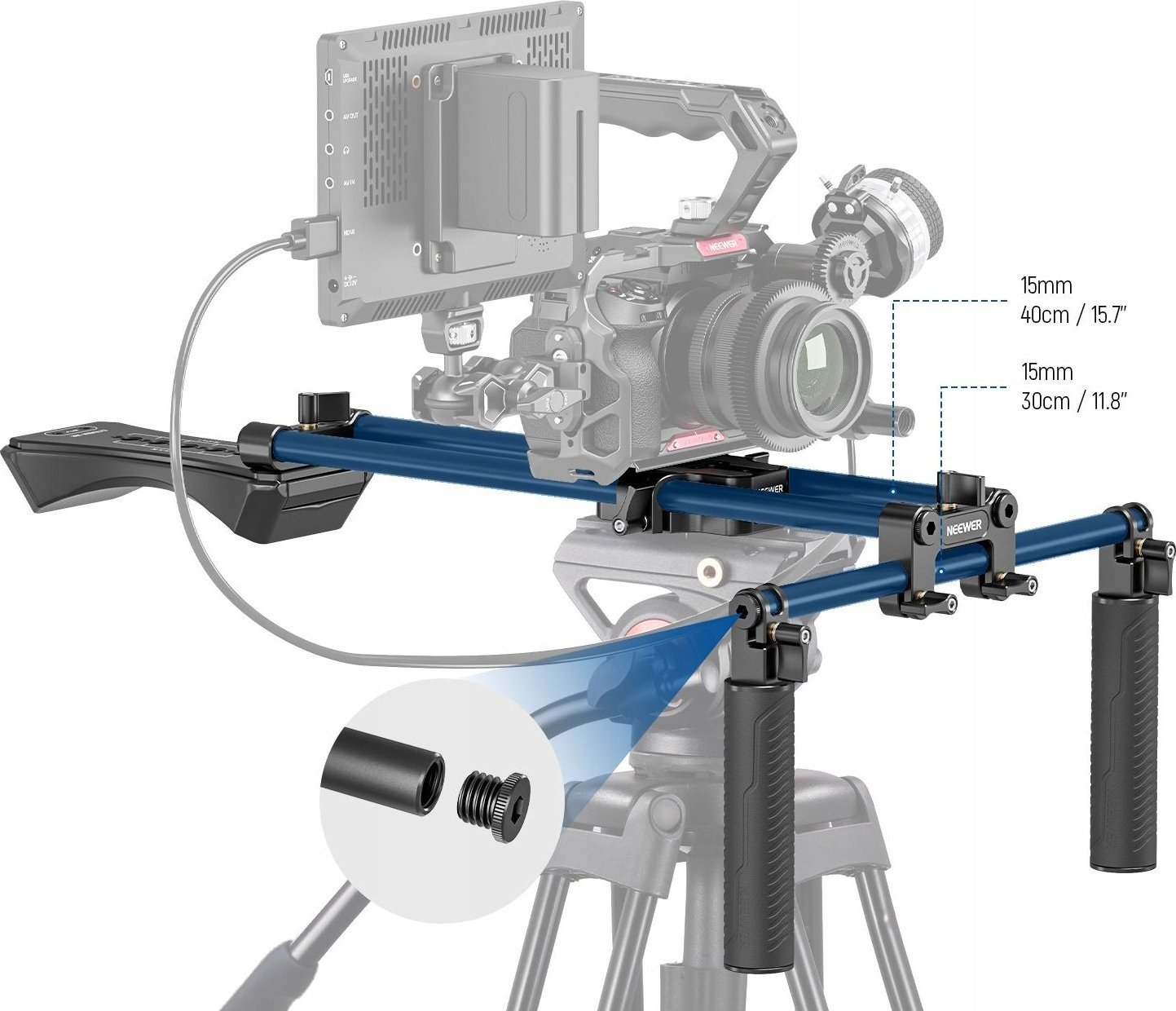 Stabilizator shpatulle NEEWER SR004, dorezë alumini, për kamera dhe kamkordera, i zi