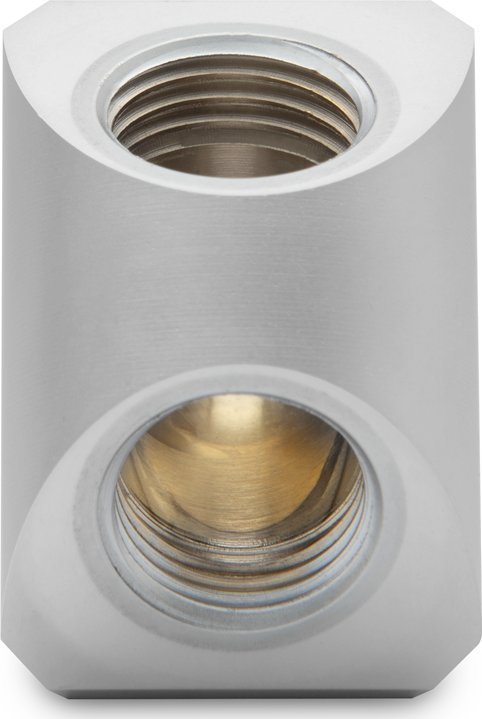 Adapter për ftohje me ujë EK Water Blocks EK-Quantum Torque 90°, G1/4" femër në G1/4" femër, Satin Titanium