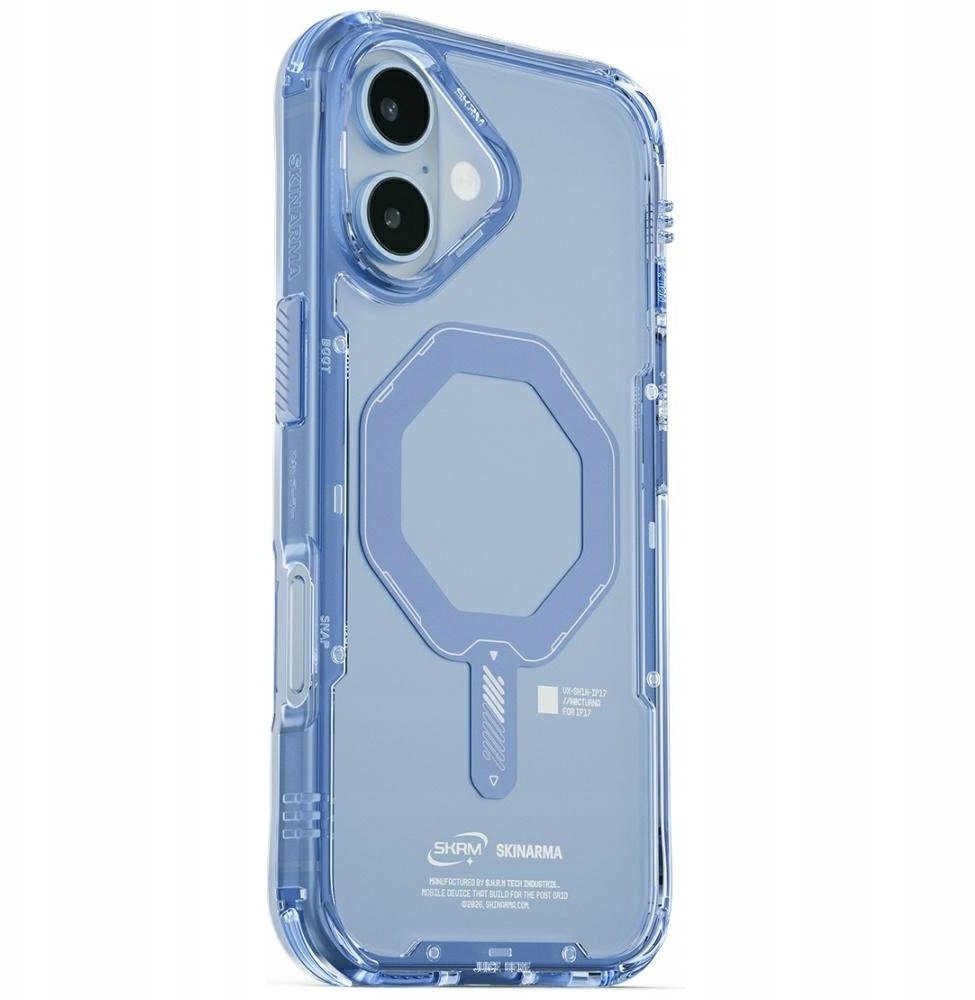 Maskë telefoni Skinarma Saido për iPhone 17, MagSafe, transparente, blu