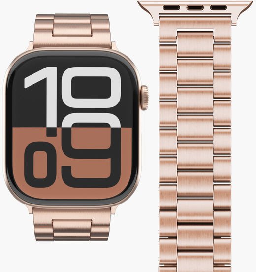 Rrip ore Vonmählen Link Bracelet 2 për Apple Watch 44/45/46, çelik inox 316L, rosgold, rozë