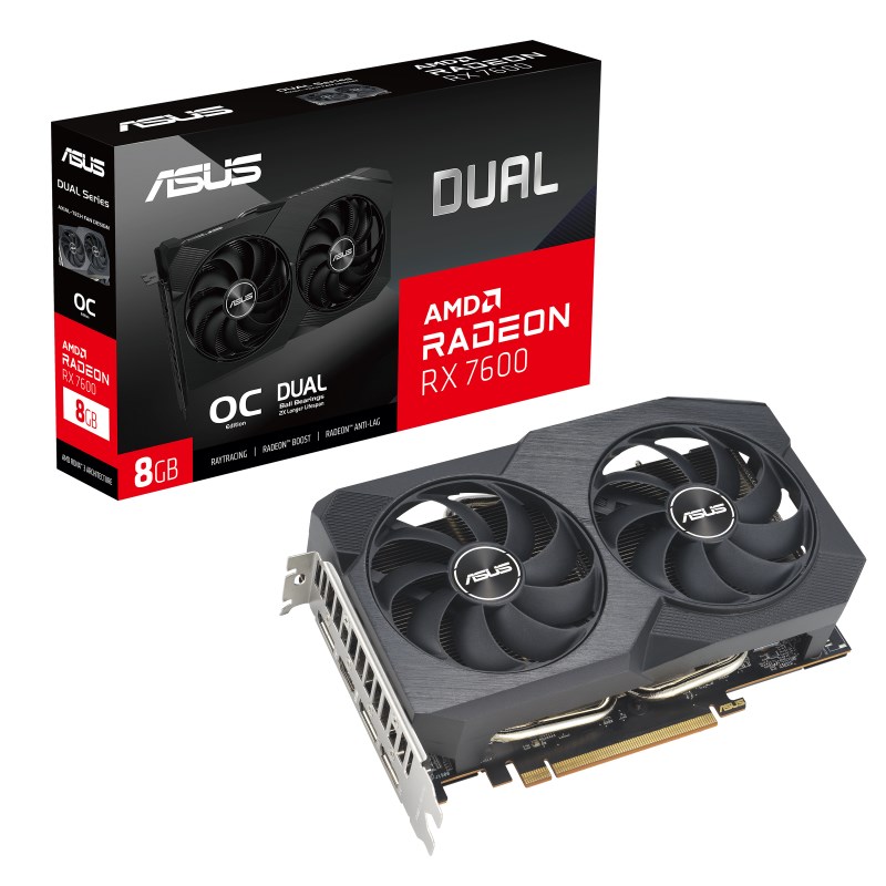Kartë grafike ASUS Dual AMD Radeon RX 7600, 8 GB GDDR6