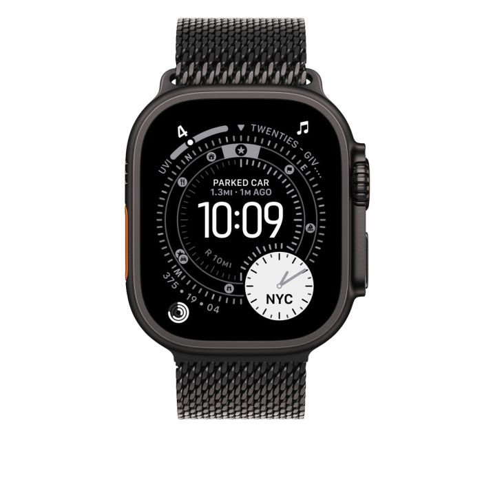 Apple Watch 49mm Loop, Black Titanium Milanese Loop, Medium