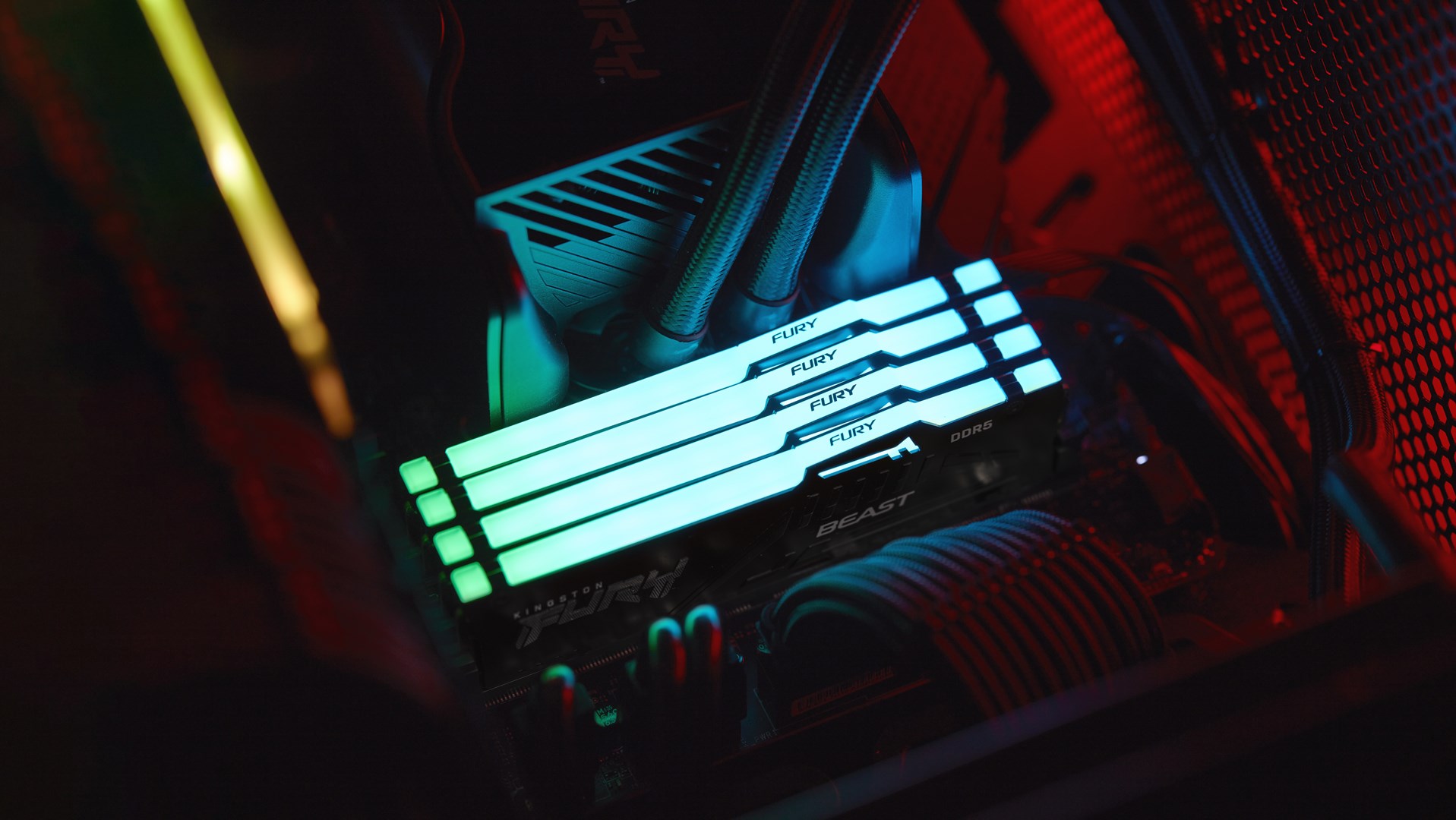 RAM desktop Kingston FURY Beast, 32GB DDR5, 6000MT/s, RGB, i zi