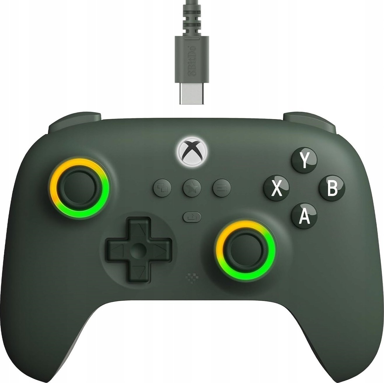 Gamepad 8BitDo Ultimate C për Xbox, me kabllo, RGB, Windows 10/11, i gjelbër