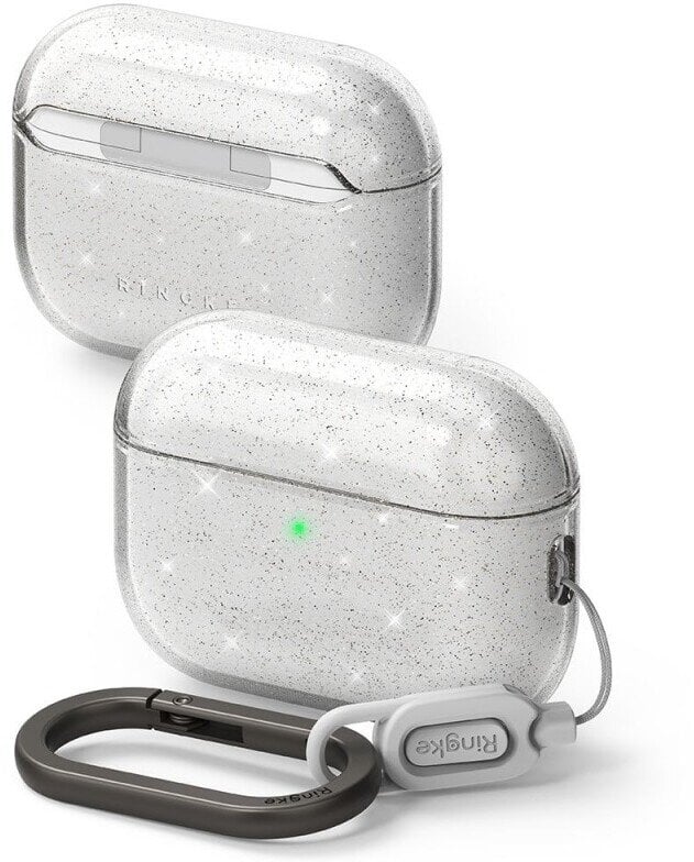 Mbulesë mbrojtëse Ringke Air Series për AirPods Pro 3, TPU fleksibël, Glitter Clear, transparente
